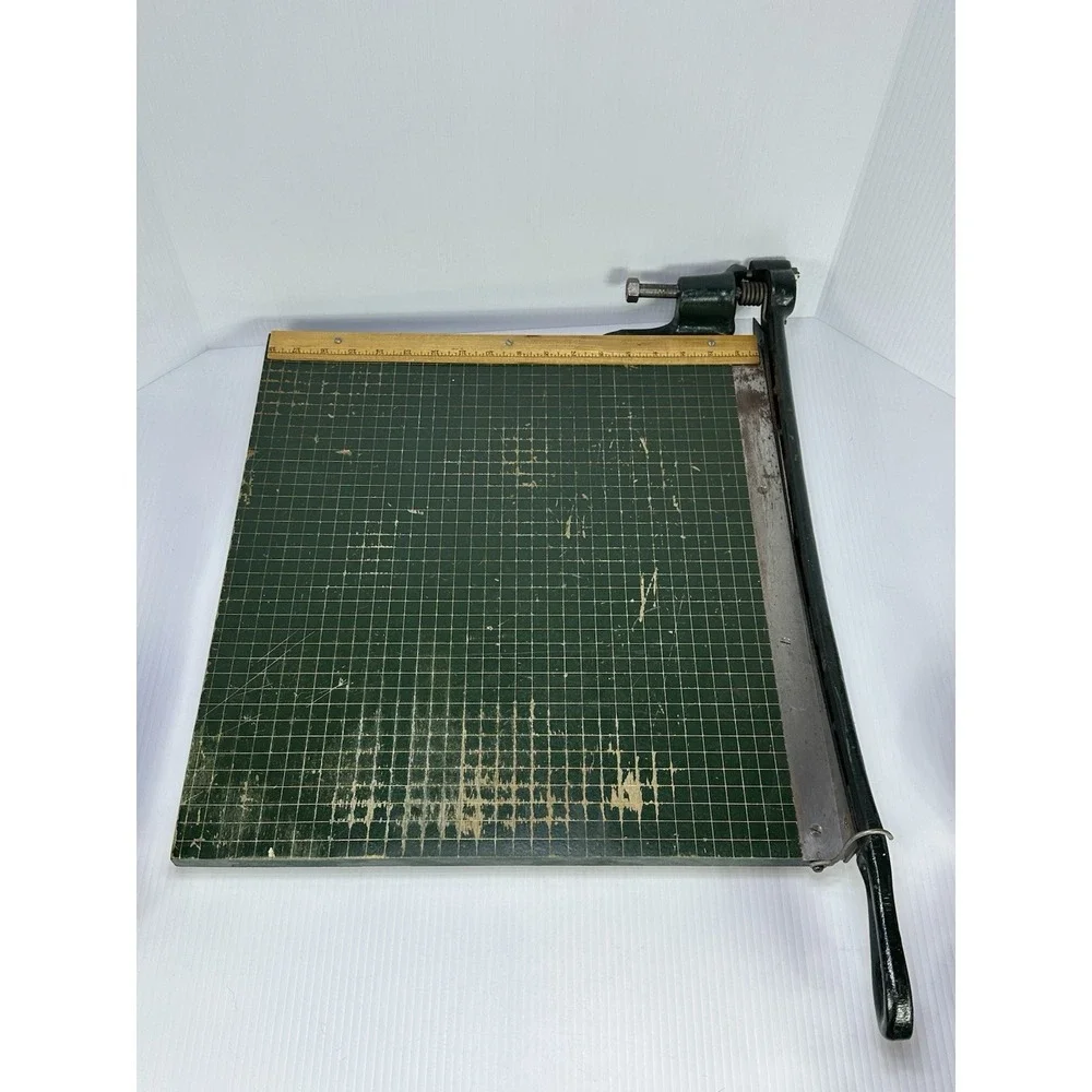 Vintage‎ Guillotine Paper Cutter Cast Iron Handle MCM